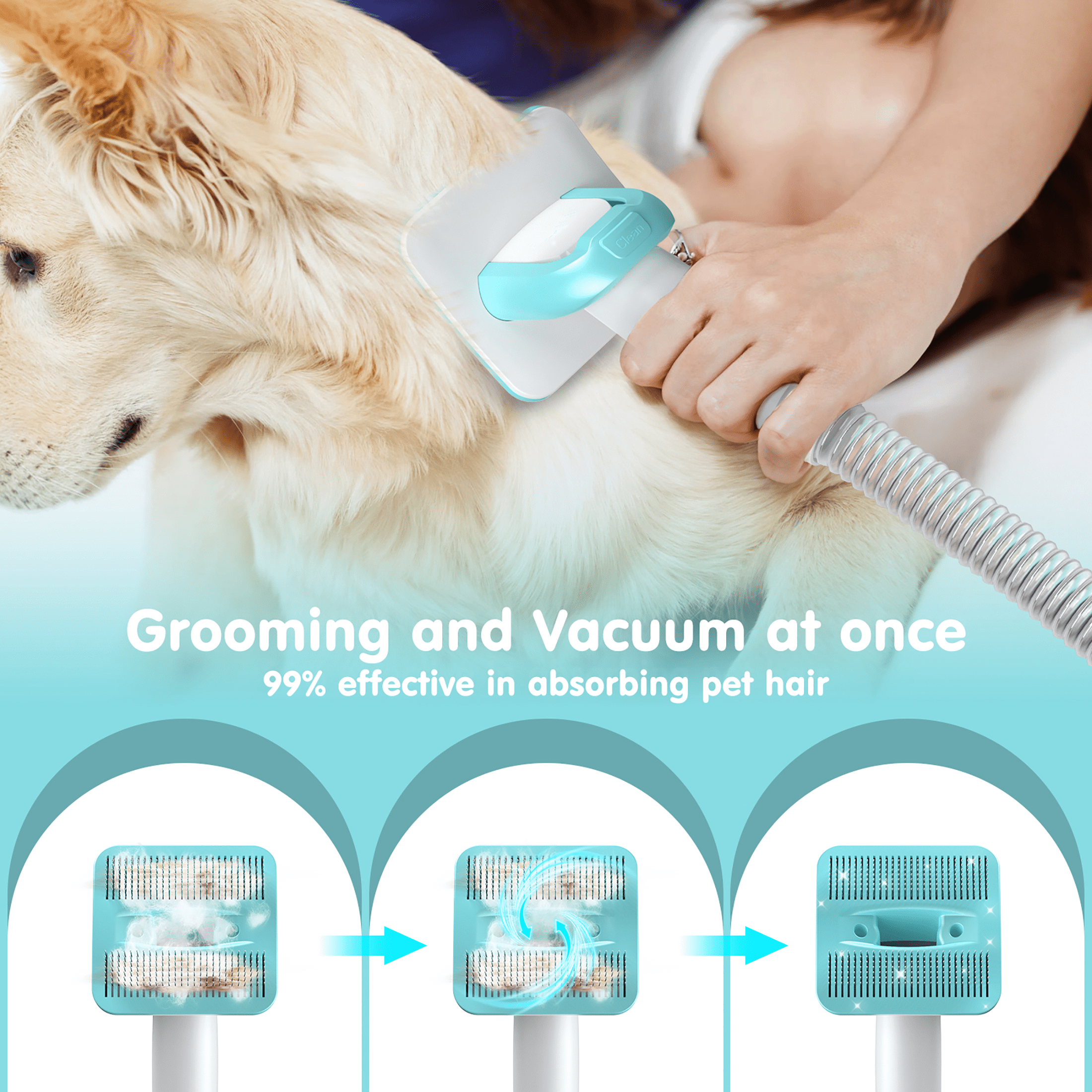 Dog Grooming Kit , 6 in 1 Pet Grooming Vacuum Kit