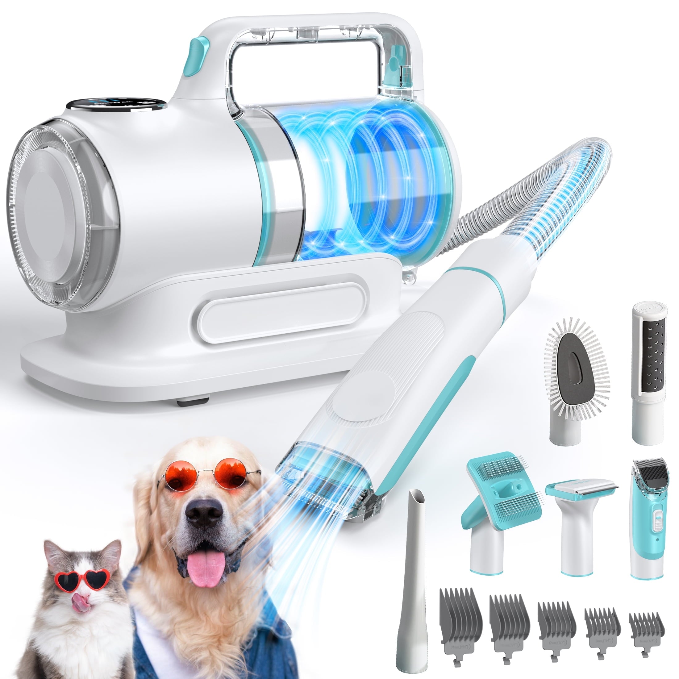 Dog Grooming Kit , 6 in 1 Pet Grooming Vacuum Kit