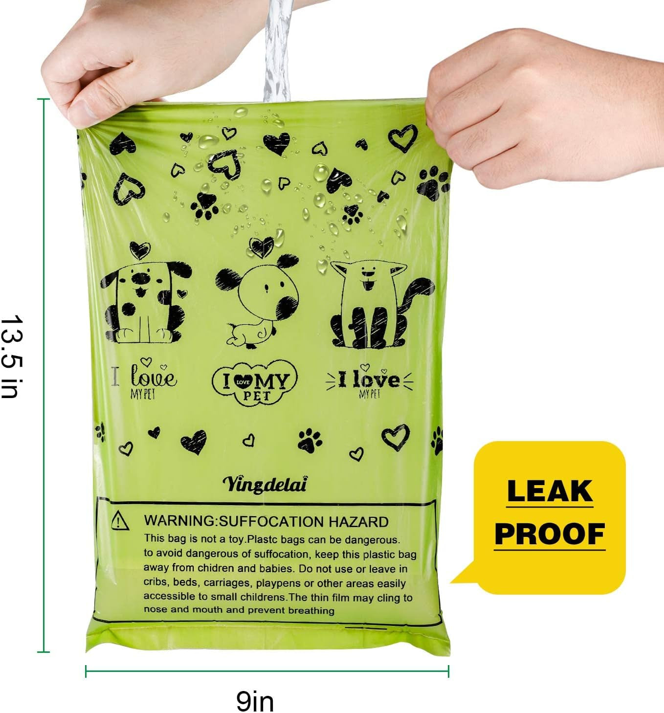 Eco-Friendly Biodegradable Dog Poop Bags - 720 Extra Thick, Leak-Proof Waste Bags with Dispenser (4 Colors: Green, Blue, Yellow, Pink) - Scented for Freshness